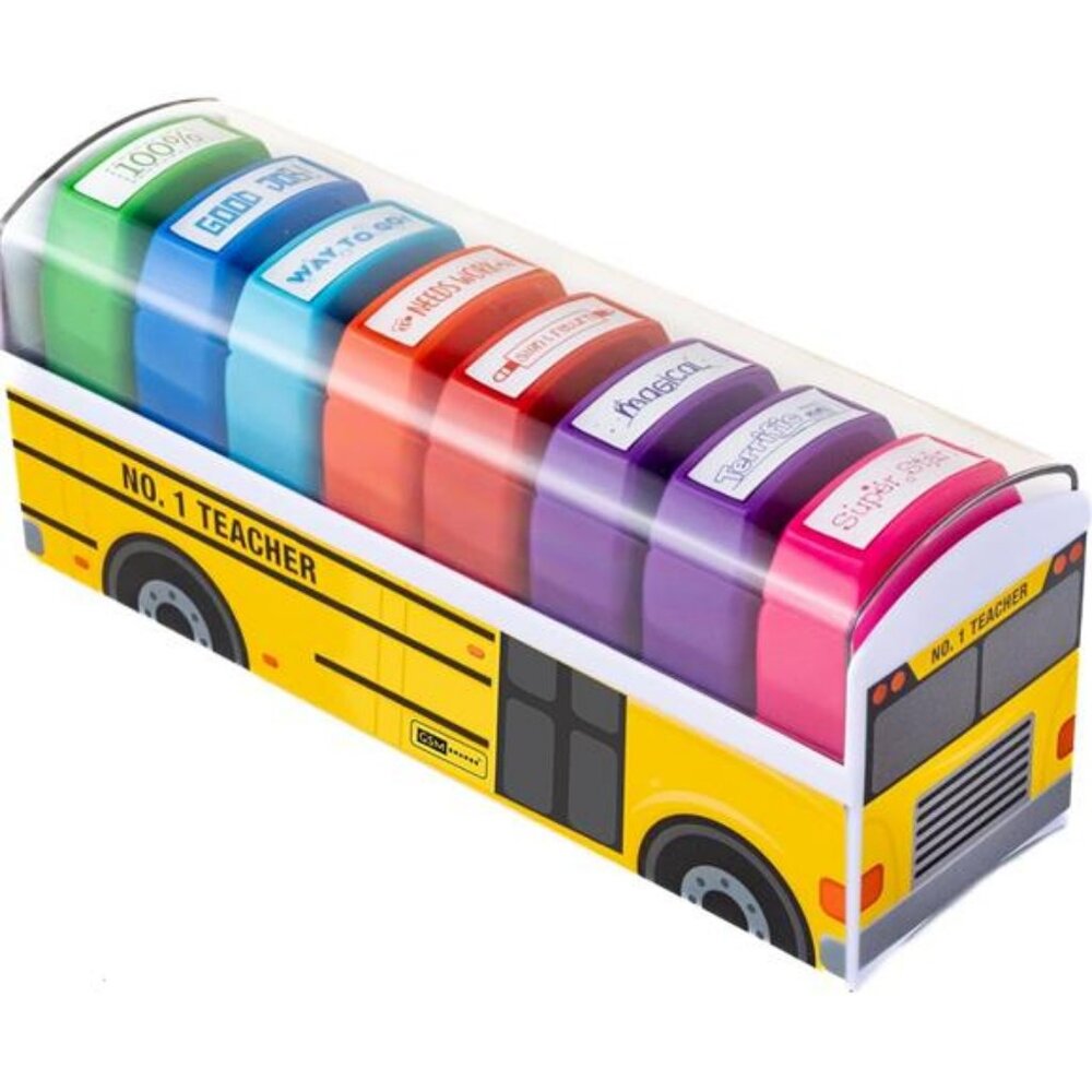 Teacher Stamps - Self Inking Motivational Encouraging and Colorful Set for